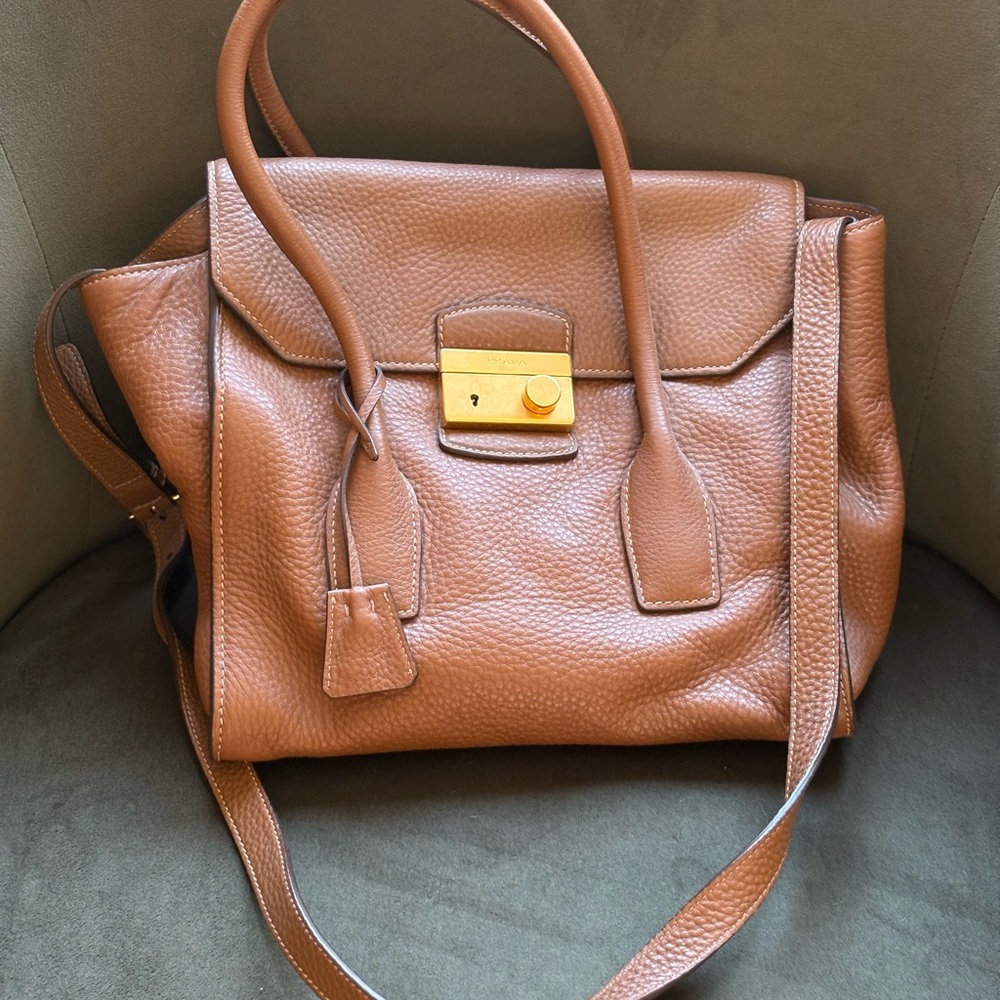 Authentic Prada Tan Leather Tote
